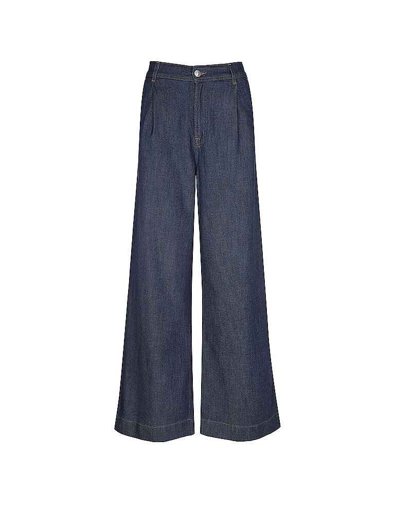 7 For All Mankind Jeans Wide Leg PLEATED azul oscuro