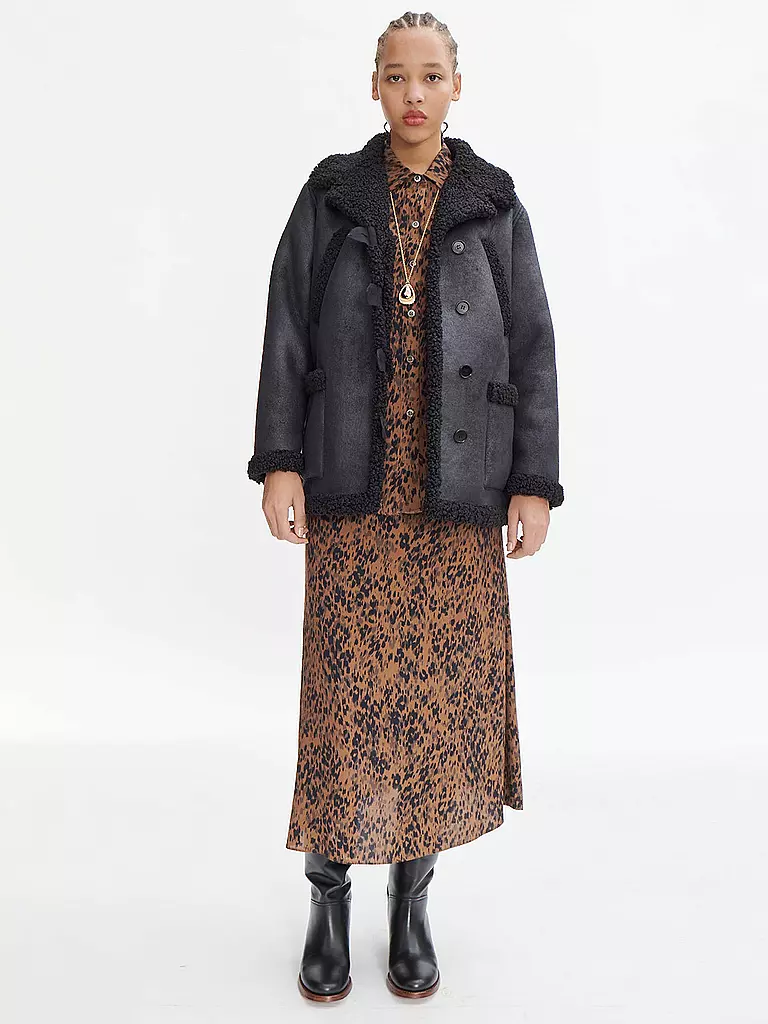A.P.C. | Abrigo corto CLARA con efecto cuero | Negro