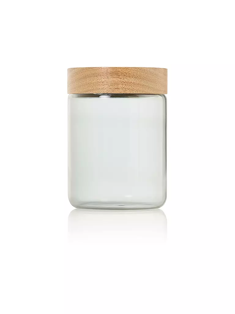 AD HOC | Bote de almacenamiento 800ml PURE JAR Vidrio/Gris/Acacia | Gris claro