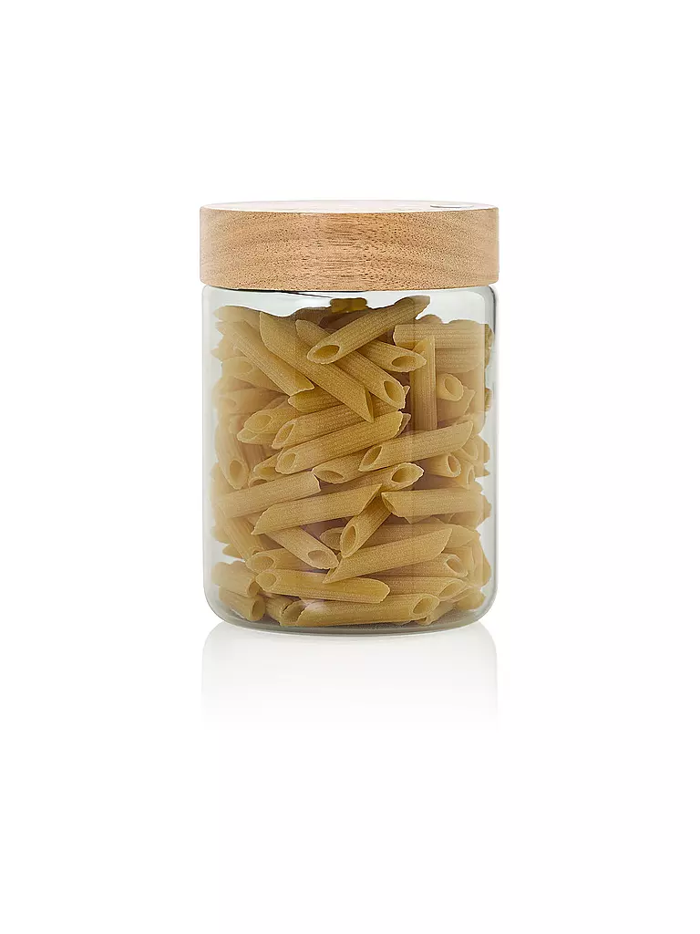 AD HOC | Bote de almacenamiento 800ml PURE JAR Vidrio/Gris/Acacia | 
