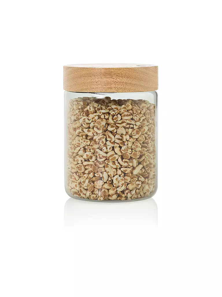 AD HOC | Bote de almacenamiento 800ml PURE JAR Vidrio/Gris/Acacia | 