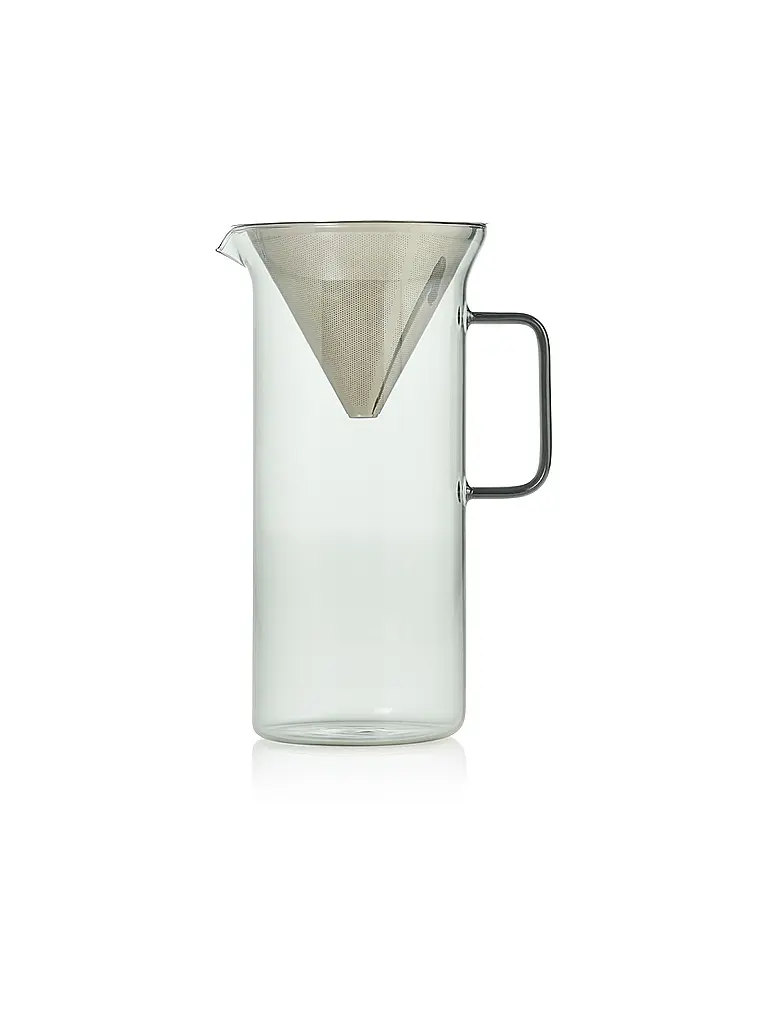 AD HOC | Cafetera IMPACT 1000ml Vidrio Gris Acero Inoxidable | Gris claro