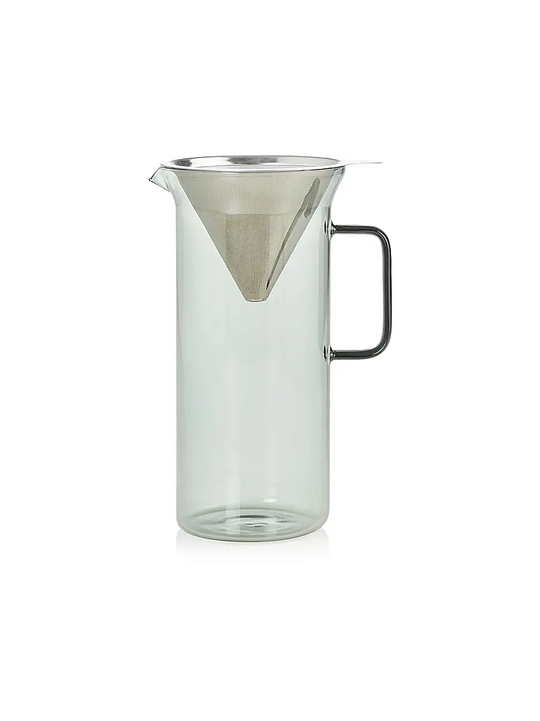 AD HOC | Cafetera IMPACT 1000ml Vidrio Gris Acero Inoxidable | Gris claro