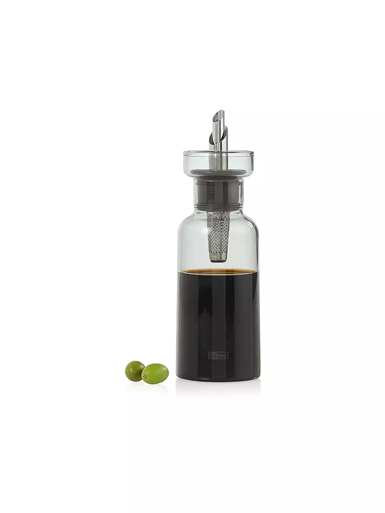 AD HOC | Dispensador de vinagre o aceite AROMA POUR 120ml Gris/Vidrio/Acero inoxidable | Gris claro