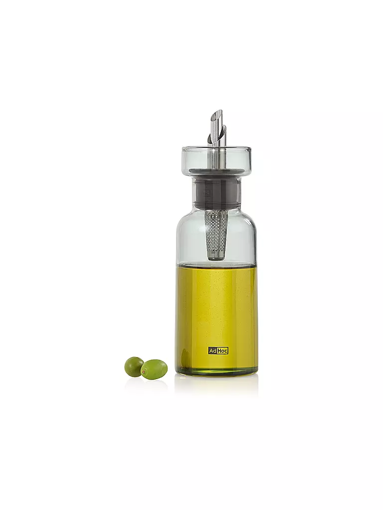 AD HOC | Dispensador de vinagre o aceite AROMA POUR 120ml Gris/Vidrio/Acero inoxidable | 