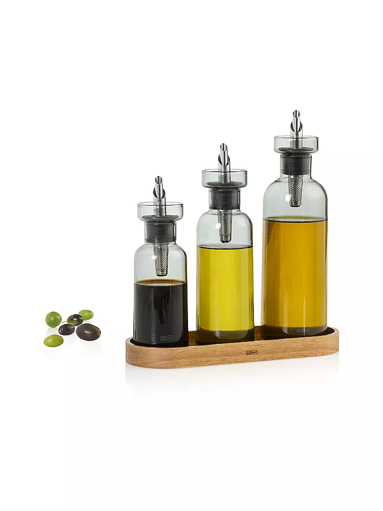 AD HOC | Dispensador de vinagre o aceite AROMA POUR 120ml Gris/Vidrio/Acero inoxidable | 