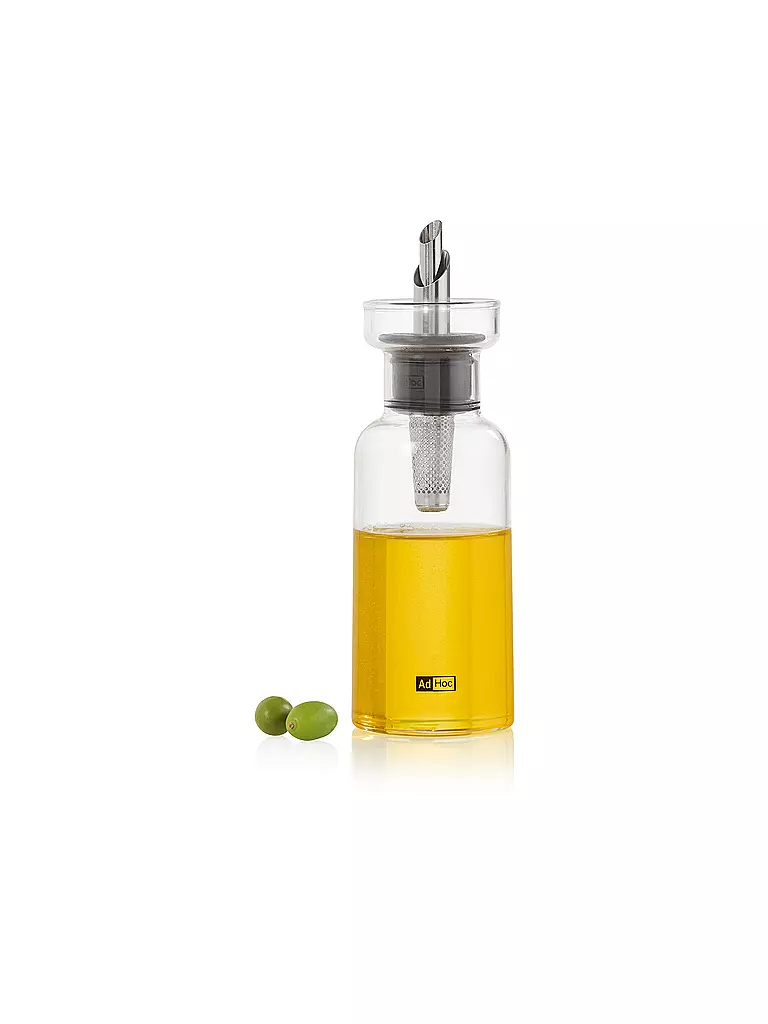 AD HOC | Dispensador de vinagre o aceite AROMA POUR 120ml Vidrio/Acero inoxidable | 