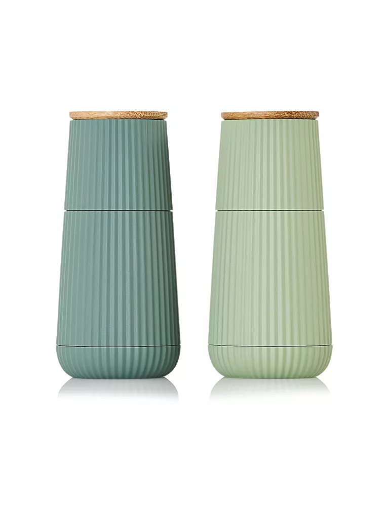AD HOC | Juego de 2 molinillos de sal y pimienta SCAPE de 12 cm, verde claro y oscuro | Verde