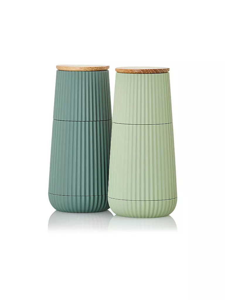 AD HOC | Juego de 2 molinillos de sal y pimienta SCAPE de 12 cm, verde claro y oscuro | Verde