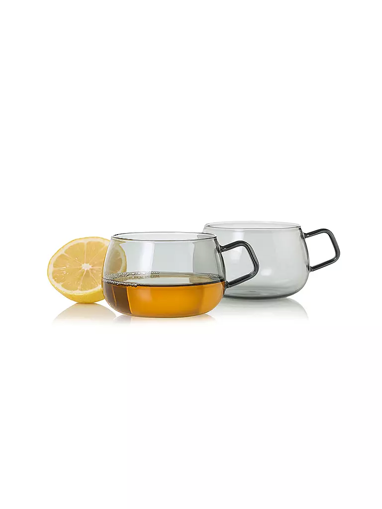 AD HOC | Juego de 2 tazas de té YUNA 400ml Vidrio / Gris |