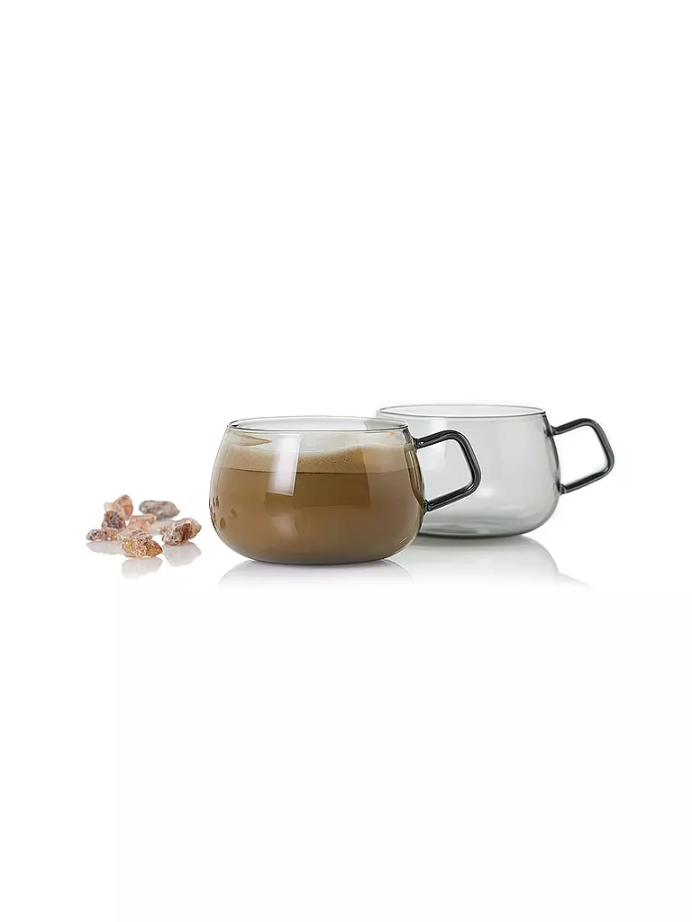 AD HOC | Juego de 2 tazas de té YUNA 400ml Vidrio / Gris |