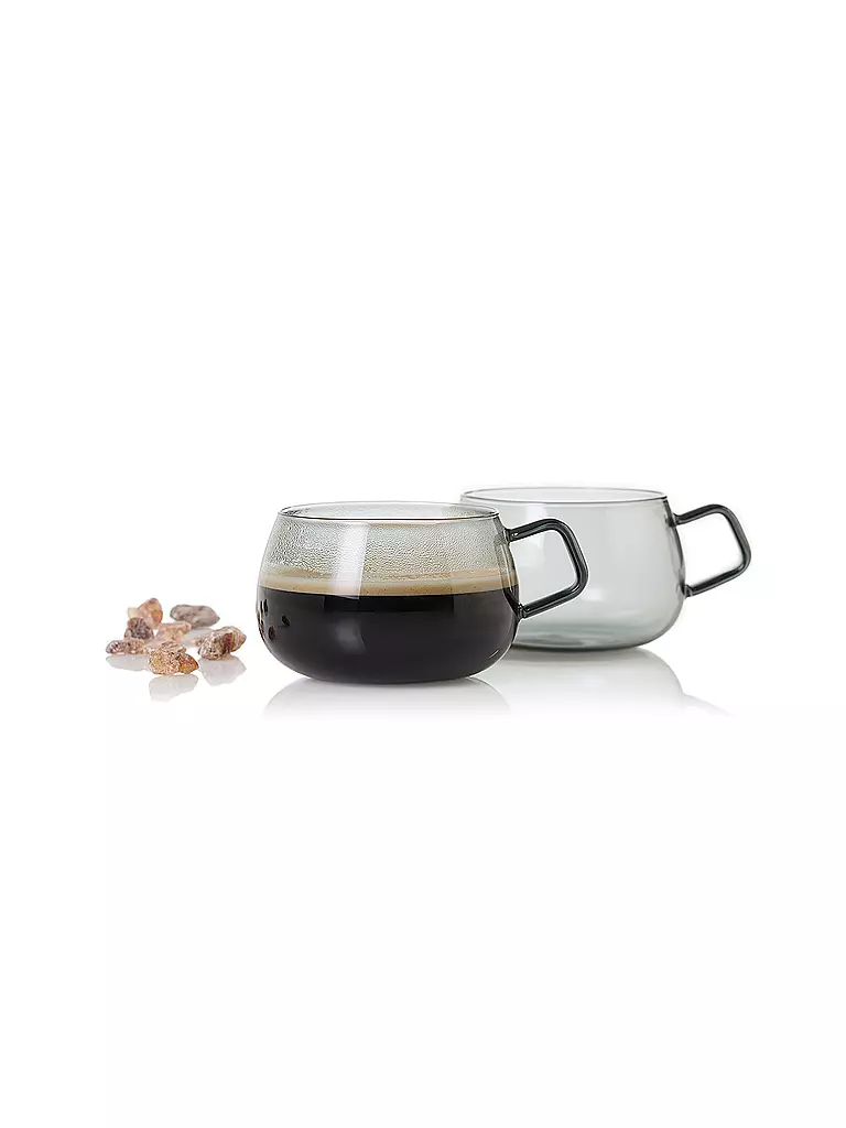 AD HOC | Juego de 2 tazas de té YUNA 400ml Vidrio / Gris |