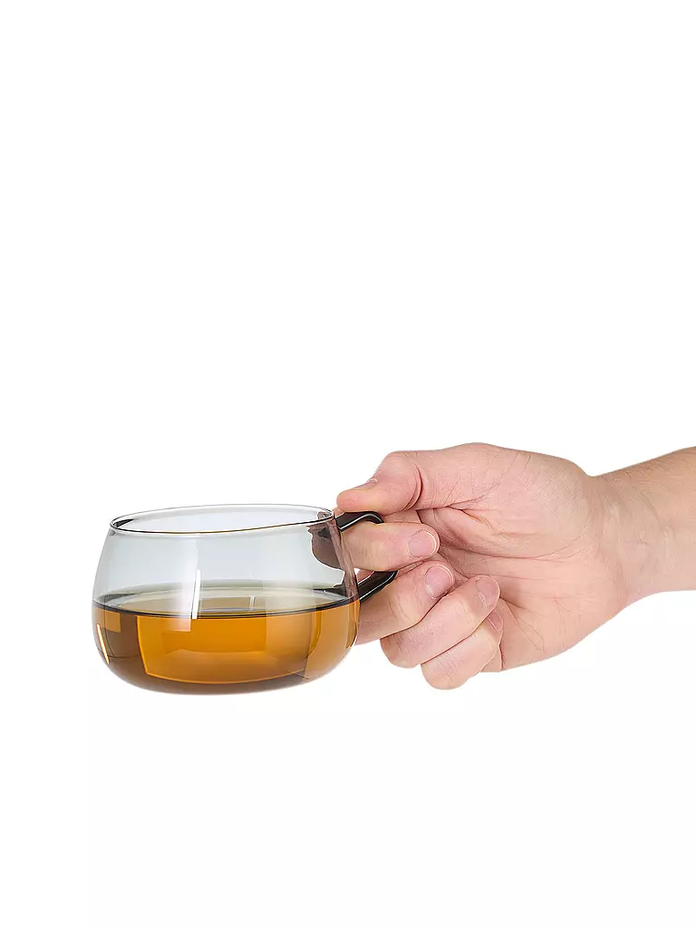 AD HOC | Juego de 2 tazas de té YUNA 400ml Vidrio / Gris |