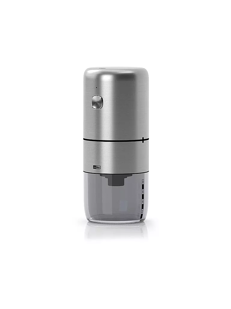 AD HOC | Molinillo de café eléctrico 18,6cm MILL Acero inoxidable Acrílico | Plata