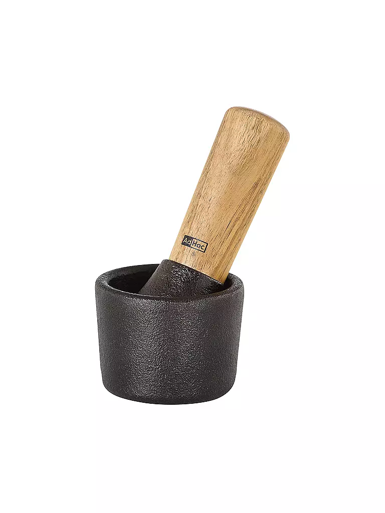 AD HOC | Mortero CAMO.7 6,5cm Hierro fundido/ Acacia | Negro