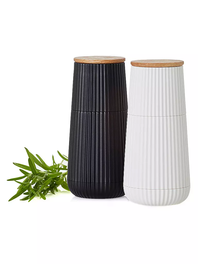 AD HOC | Set de molinillos de sal y pimienta 2 piezas 12cm SCAPE Black / White | weiss