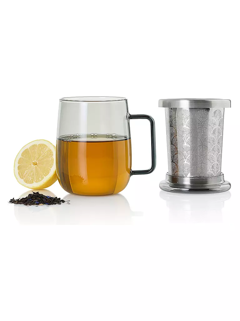 AD HOC | Vaso de té con filtro YUNA 560ml Vidrio / Gris | 