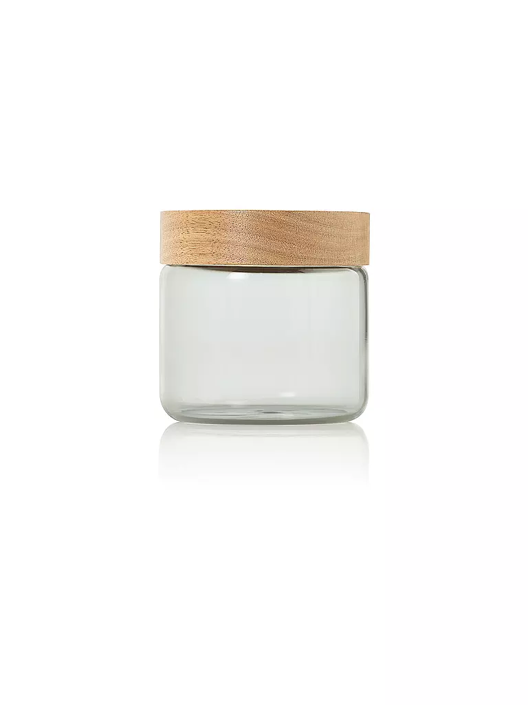 AD HOC | Vorratsdose 500ml PURE JAR Vidrio/Gris/Acacia | Gris claro