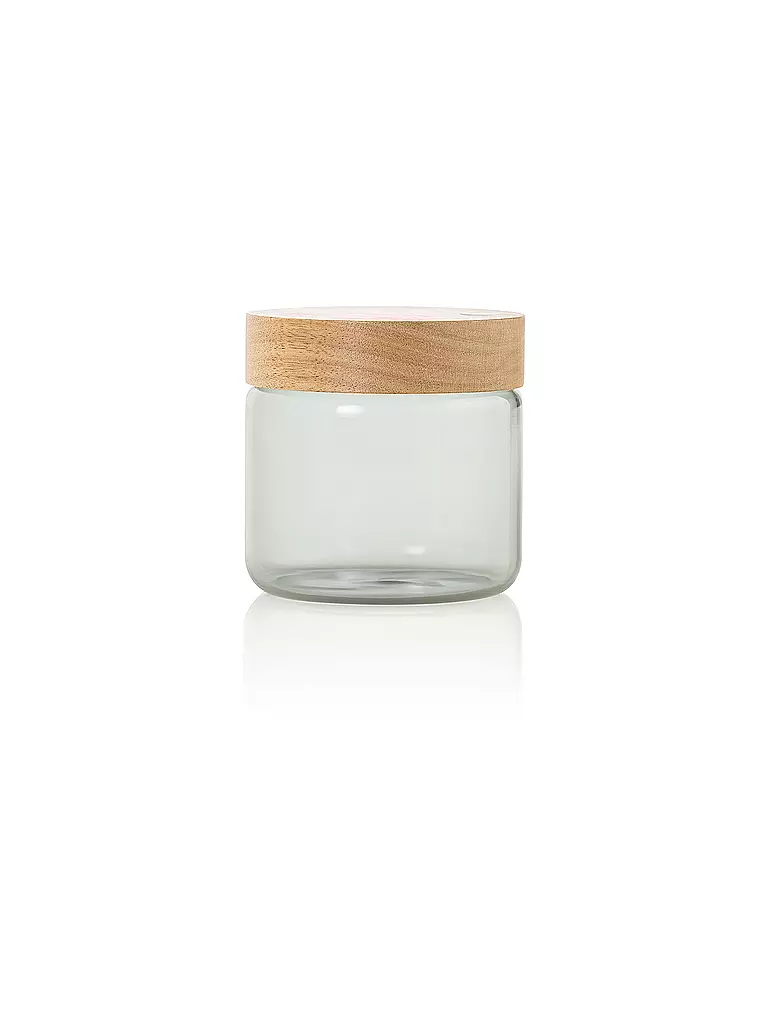 AD HOC | Vorratsdose 500ml PURE JAR Vidrio/Gris/Acacia | Gris claro