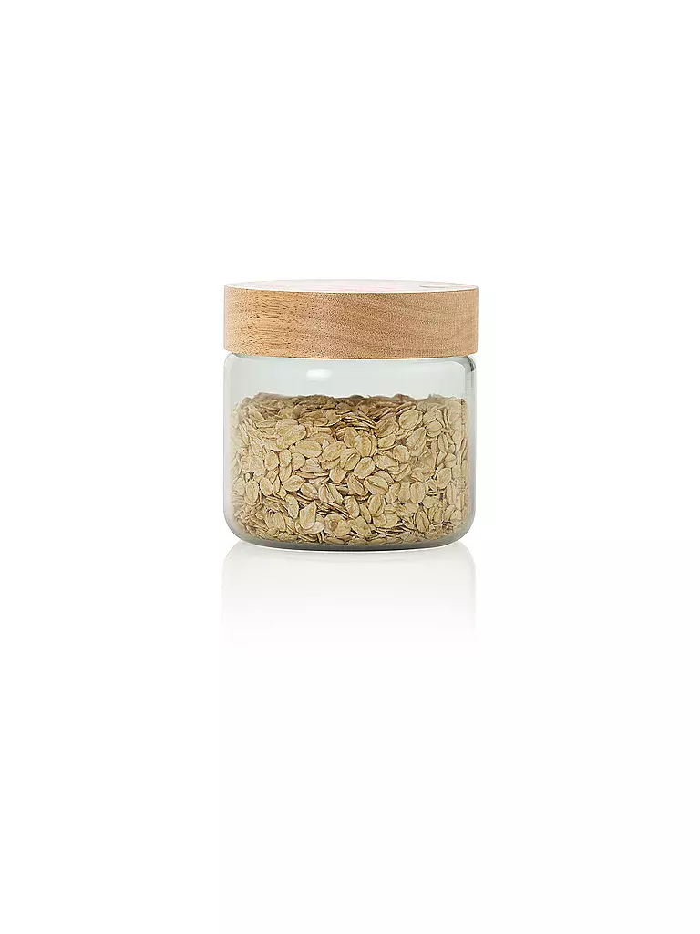 AD HOC | Vorratsdose 500ml PURE JAR Vidrio/Gris/Acacia | 
