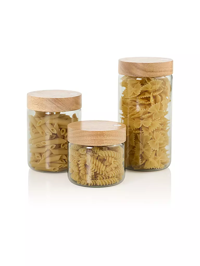 AD HOC | Vorratsdose 500ml PURE JAR Vidrio/Gris/Acacia | 