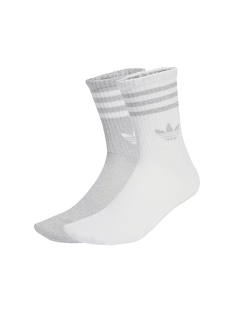 ADIDAS ORIGINALS | Calcetines 3S GLITTER CR 2 Paquete de 2 blanco | Plata