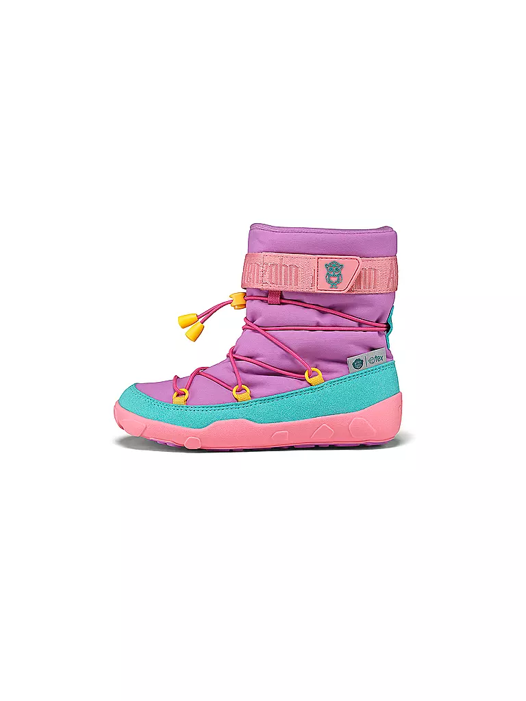 AFFENZAHN | Botas de invierno para niños VEGAN SNOWY Búho | Lila