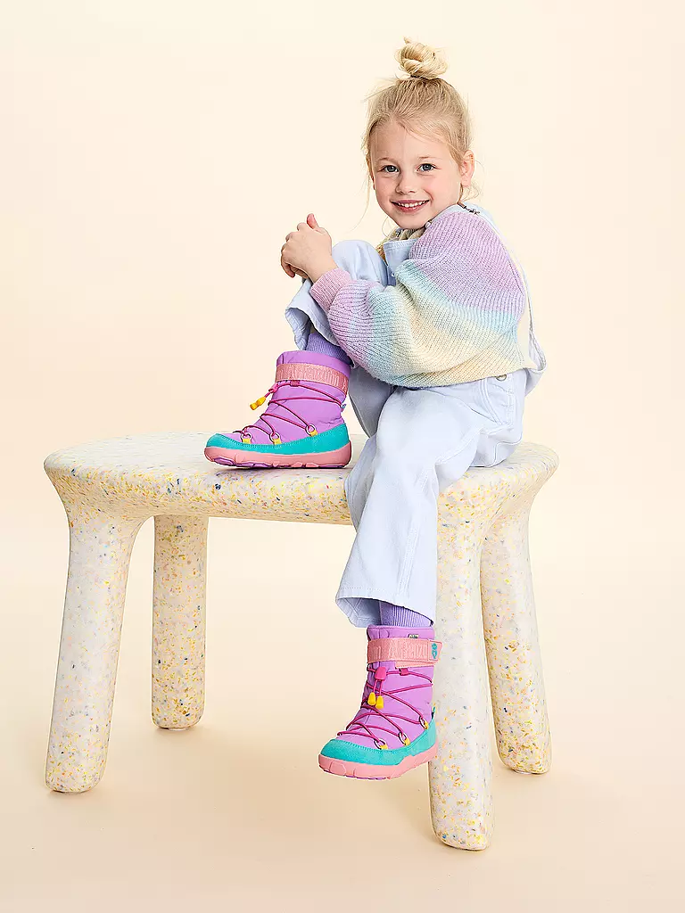 AFFENZAHN | Botas de invierno para niños VEGAN SNOWY Búho | Lila