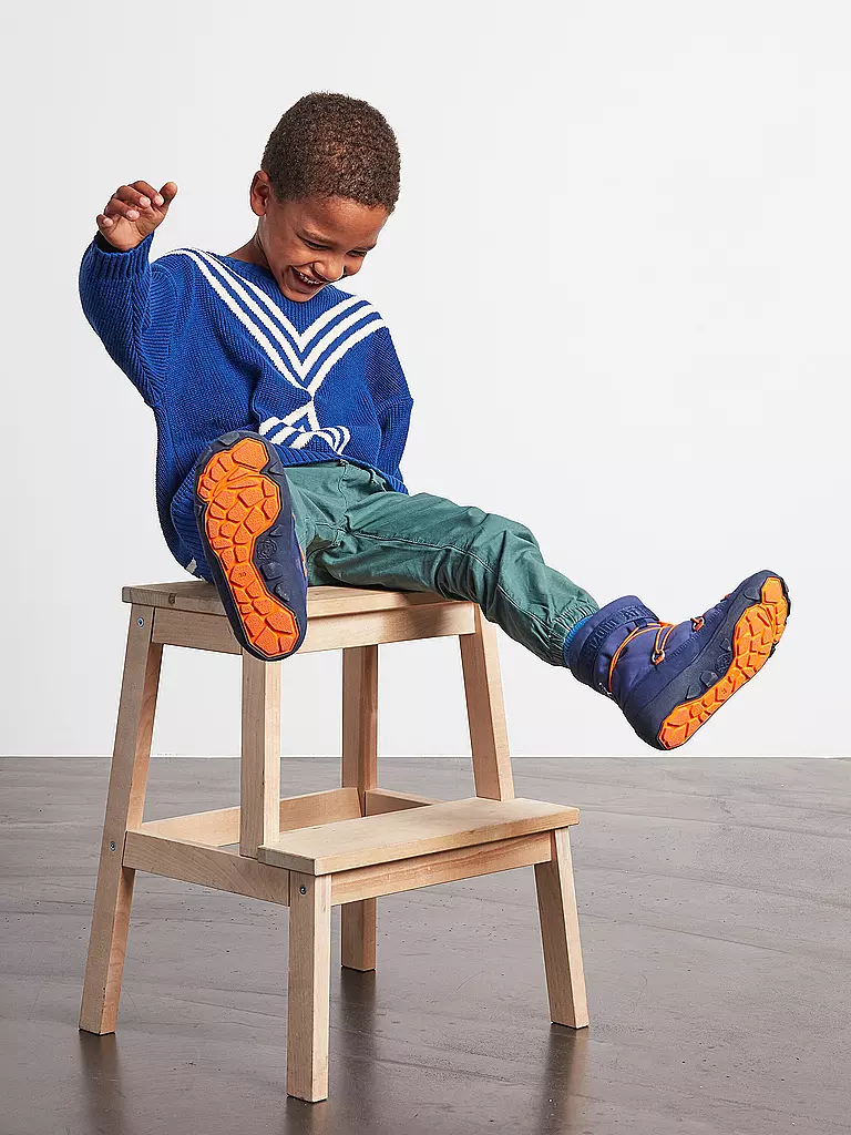 AFFENZAHN | Botas de invierno para niños VEGAN SNOWY Elefante | dunkelblau