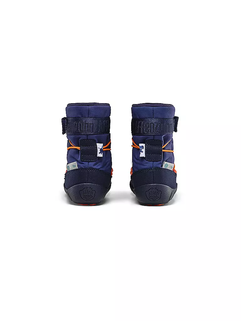 AFFENZAHN | Botas de invierno para niños VEGAN SNOWY Elefante | dunkelblau