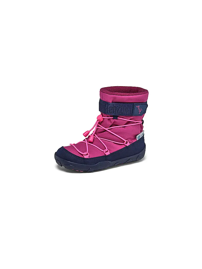 AFFENZAHN | Botas de invierno para niños VEGAN SNOWY Flamingo | dunkelrot