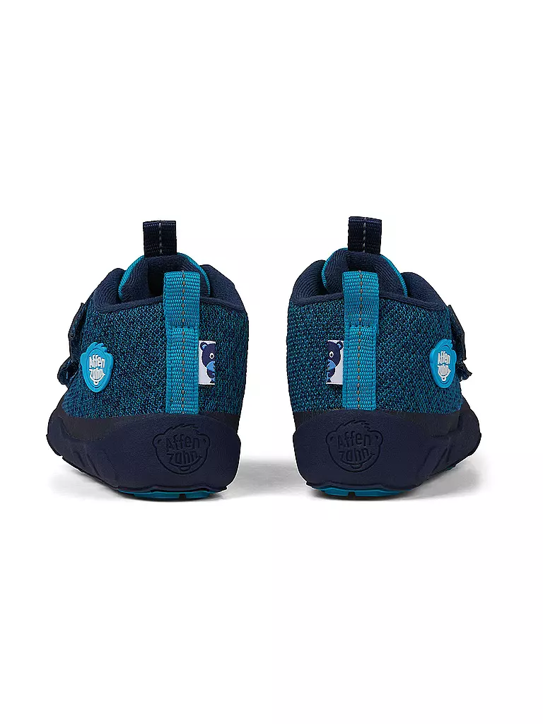 AFFENZAHN | Kinder Barfußschuhe - Übergangsschuh KNIT HAPPY Bär | Azul oscuro