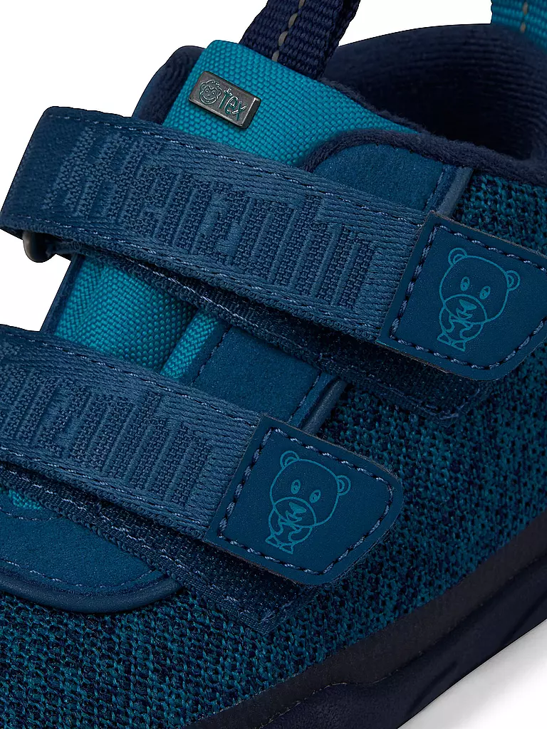 AFFENZAHN | Kinder Barfußschuhe - Übergangsschuh KNIT HAPPY Bär | Azul oscuro