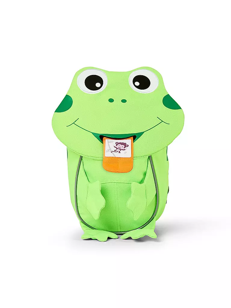 AFFENZAHN | Kinder Rucksack Kleine Freunde Neon - Frosch | Verde