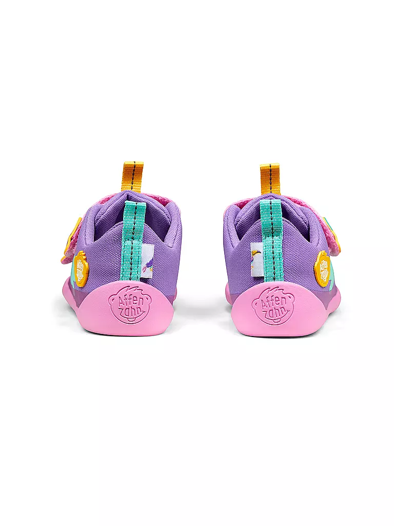 AFFENZAHN | Zapatillas deportivas descalzas para niños COTTON LUCKY Tucán creativo | Lila