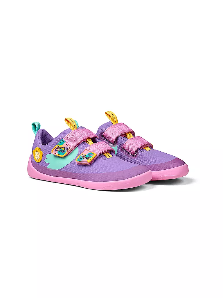 AFFENZAHN | Zapatillas deportivas descalzas para niños COTTON LUCKY Tucán creativo | Lila