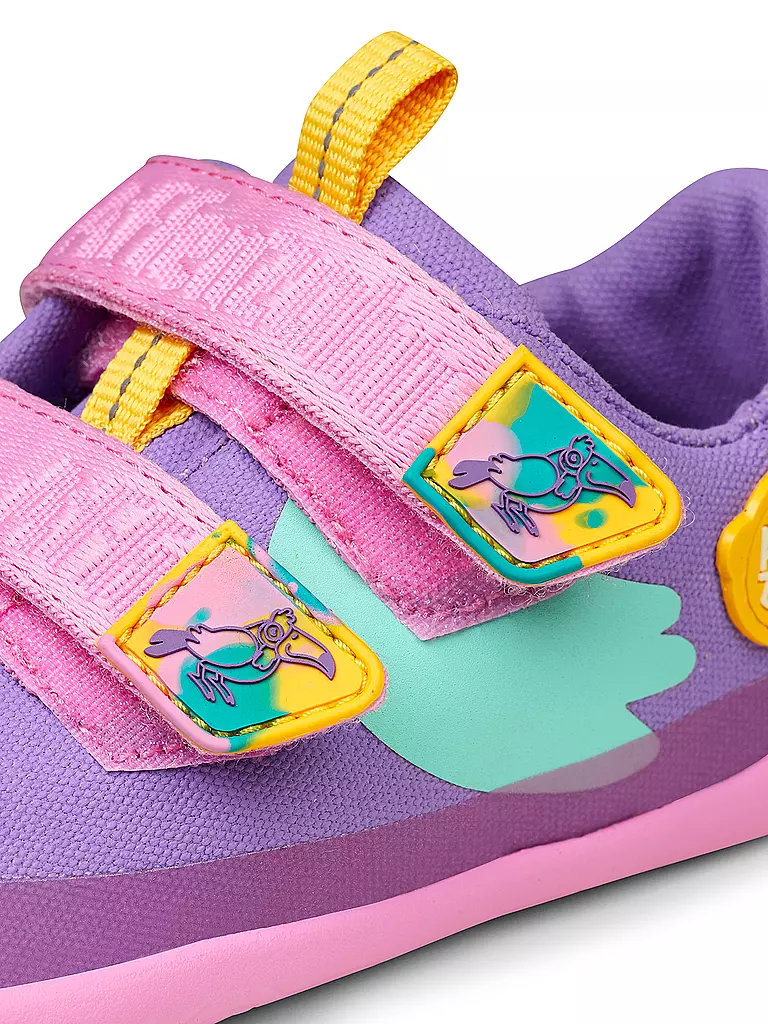 AFFENZAHN | Zapatillas deportivas descalzas para niños COTTON LUCKY Tucán creativo | Lila