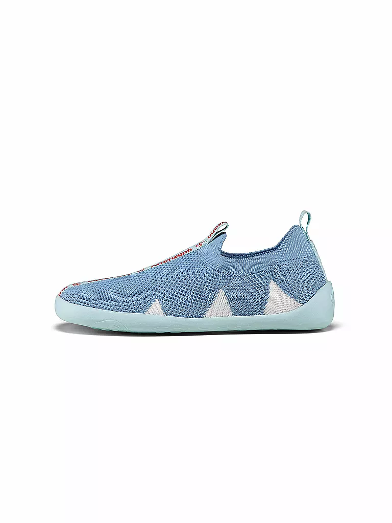 AFFENZAHN | Zapatos descalzos para niños - Zapatillas KNIT HAPPY Flinky Hai | hellblau
