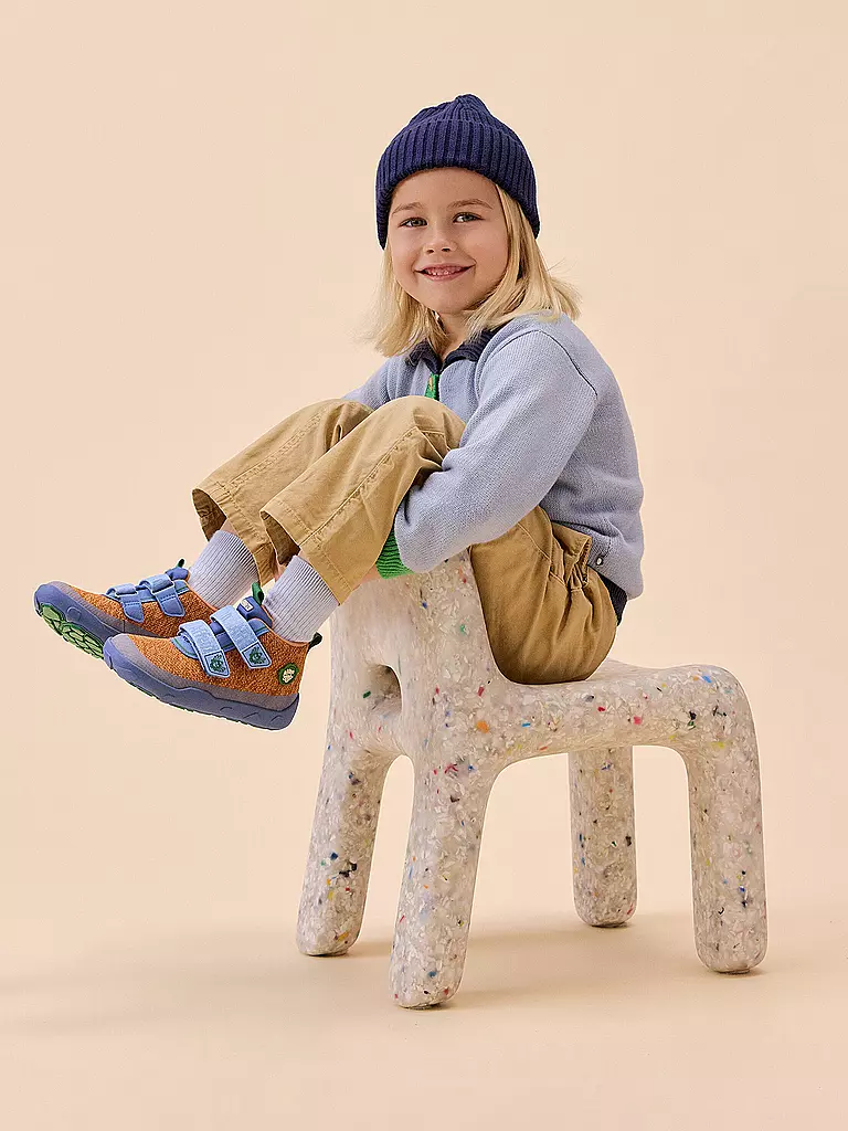 AFFENZAHN | Zapatos descalzos para niños - Zapatos de transición KNIT HAPPY Ave del paraíso | braun