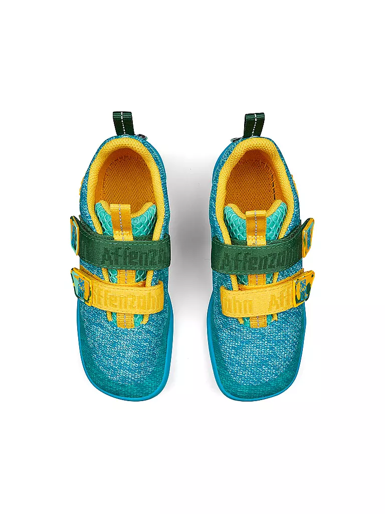 AFFENZAHN | Zapatos descalzos para niños KNIT HAPPY Bär | Turquesa