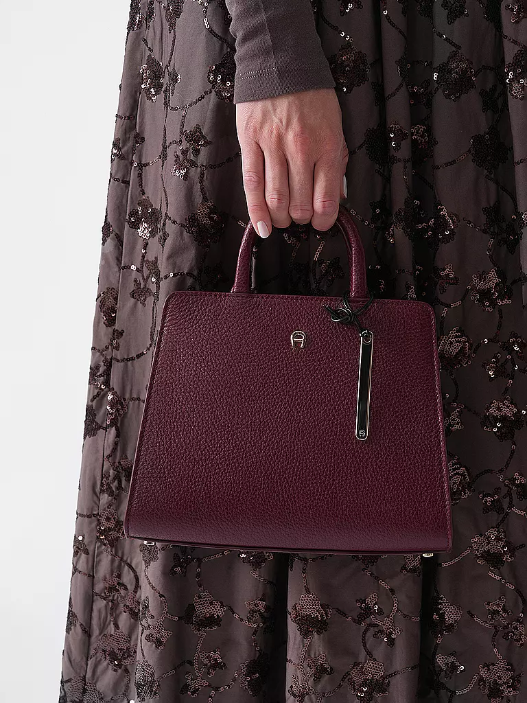 AIGNER | Bolso de cuero - Bolso de mano Cybill XSmall | Rojo oscuro