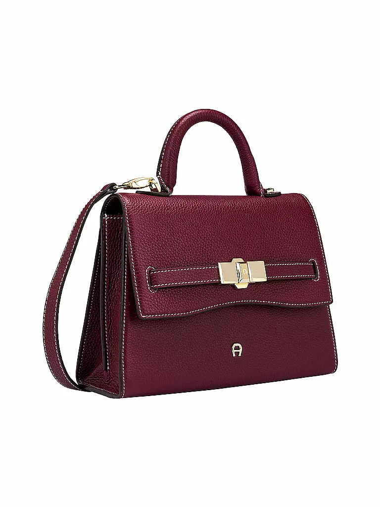 AIGNER | Bolso de cuero - Bolso de mano FARAH Small | Rojo oscuro