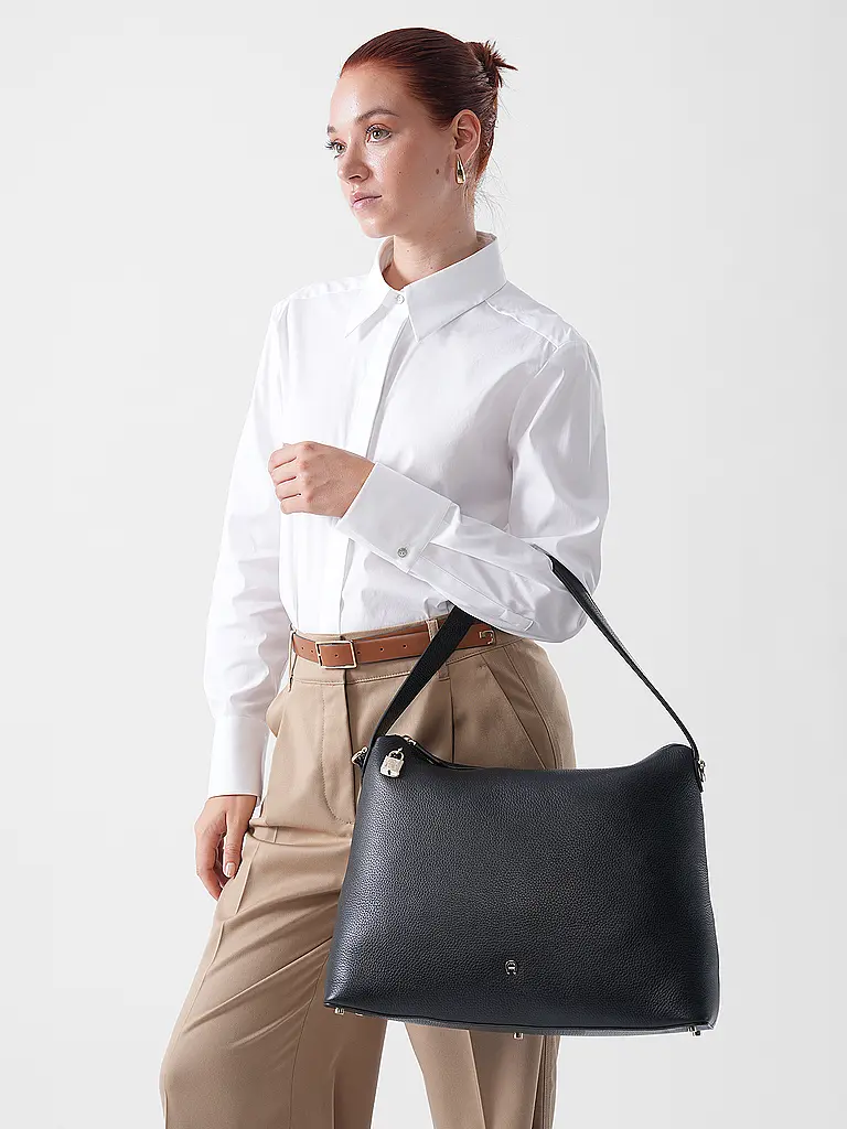 AIGNER | Bolso de cuero - Bolso Hobo DELIA Large | Negro