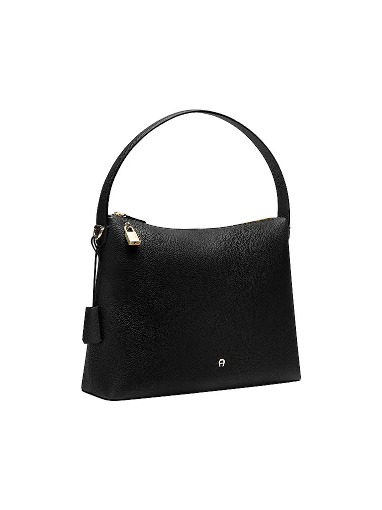 AIGNER | Bolso de cuero - Bolso Hobo DELIA Large | Negro