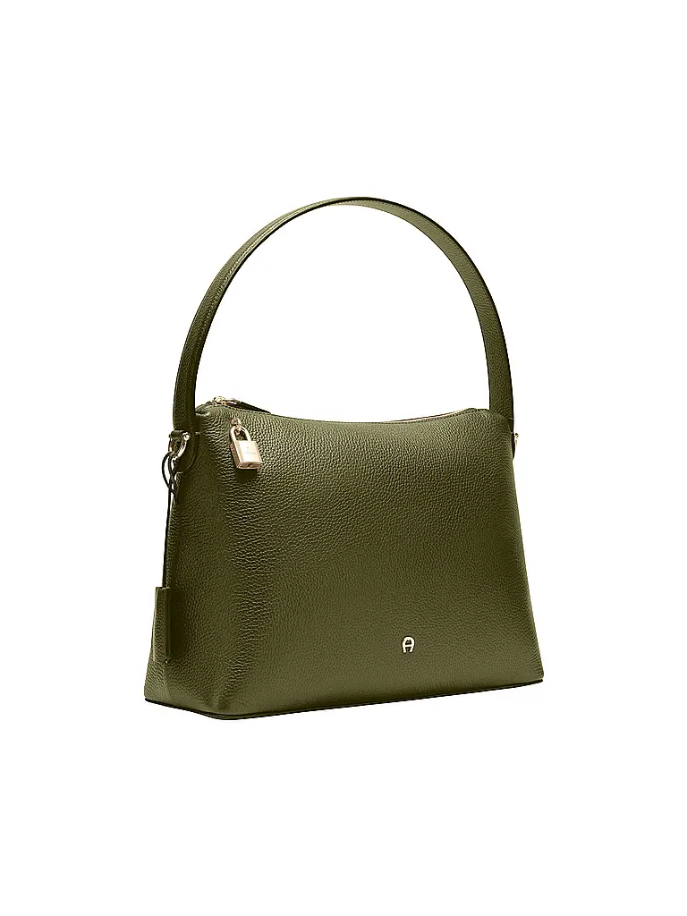 AIGNER | Bolso de cuero - Bolso Hobo DELIA Mediano | Oliva