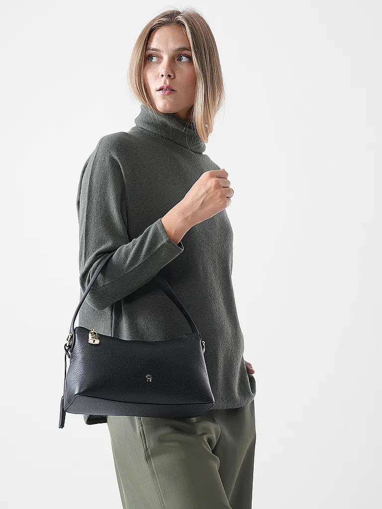 AIGNER | Bolso de cuero - Bolso Hobo DELIA Small | Negro