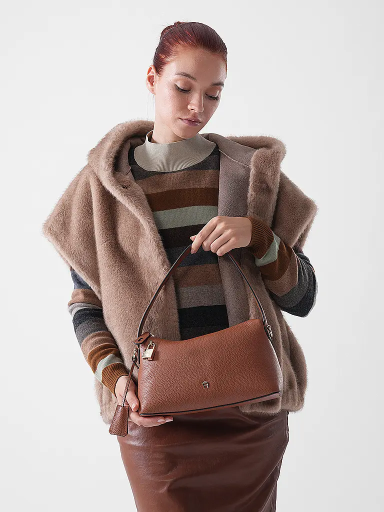 AIGNER | Bolso de cuero - Bolso Hobo DELIA Small | Marrón