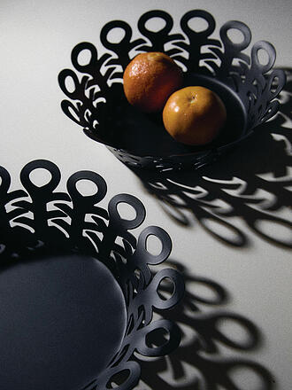 ALESSI | Cesta VIMINI 22cm Acero Inoxidable Epoxi. Negro