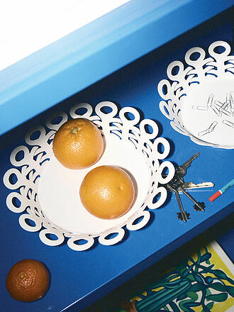 ALESSI | Cesto VIMINI 22cm Acero Inoxidable Epoxi. Blanco