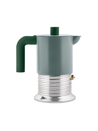 ALESSI | Cafetera exprés VITE 3 tazas aluminio/verde salvia